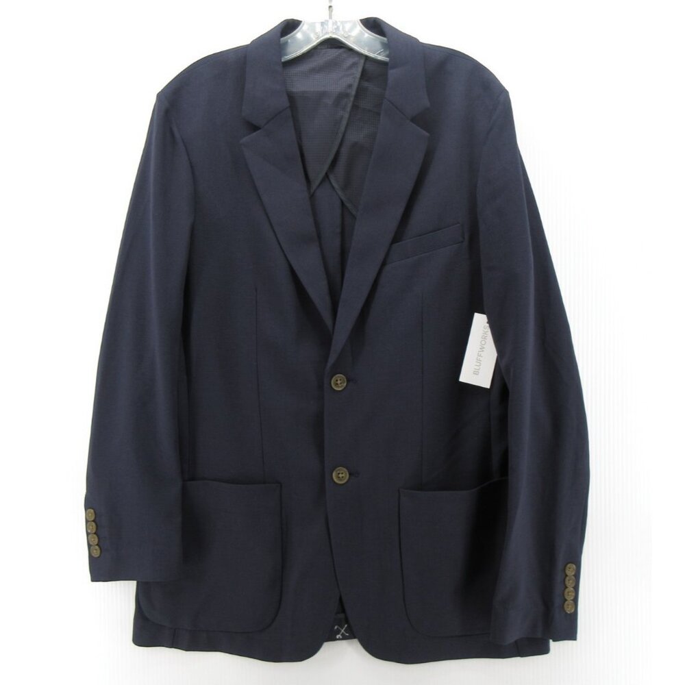 Bluffworks Sport Coat 40 L Hopsack Blazer Slim Fit Unstructured Travel*